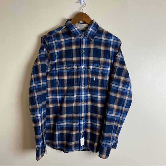 NWT Men’s Blue Flannel A&F Button Up Jacket 5003 - Picture 6 of 11